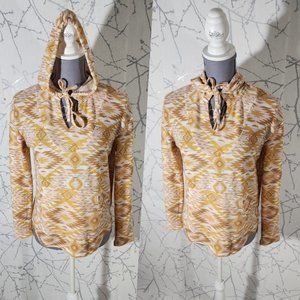 Wallflower Yellow Aztec Printed Pullover Lightweight Hoodie
